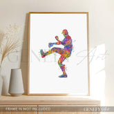 Baseball Player Watercolour Print - Genefy Art