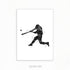 Baseball Player Black and White Watercolour Print - Genefy Art