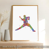 Baseball Player Watercolour Print - Genefy Art