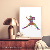 Baseball Player Watercolour Print - Genefy Art