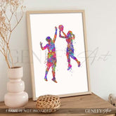Basketball Couple Watercolour Print - Genefy Art