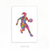 Female Basketball Player Watercolour Print