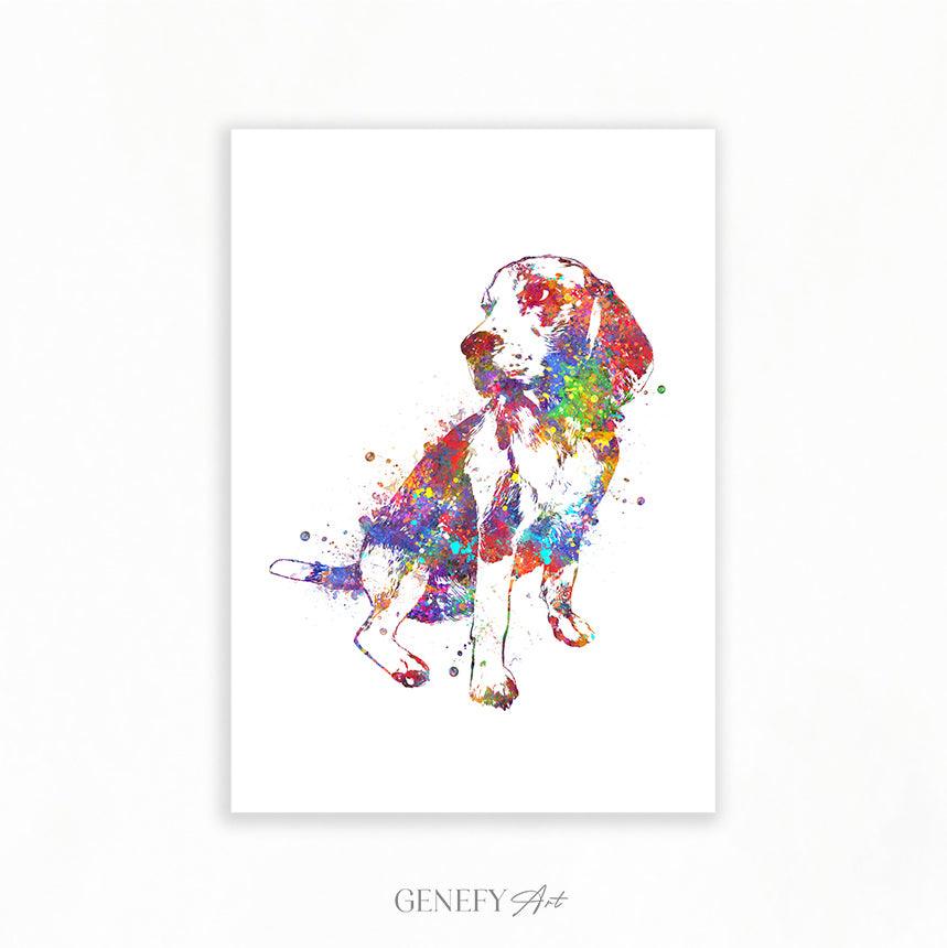 Beagle Watercolour Print - Genefy Art