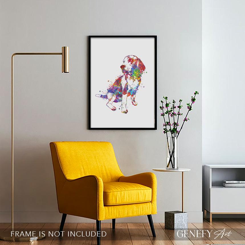Beagle Watercolour Print - Genefy Art