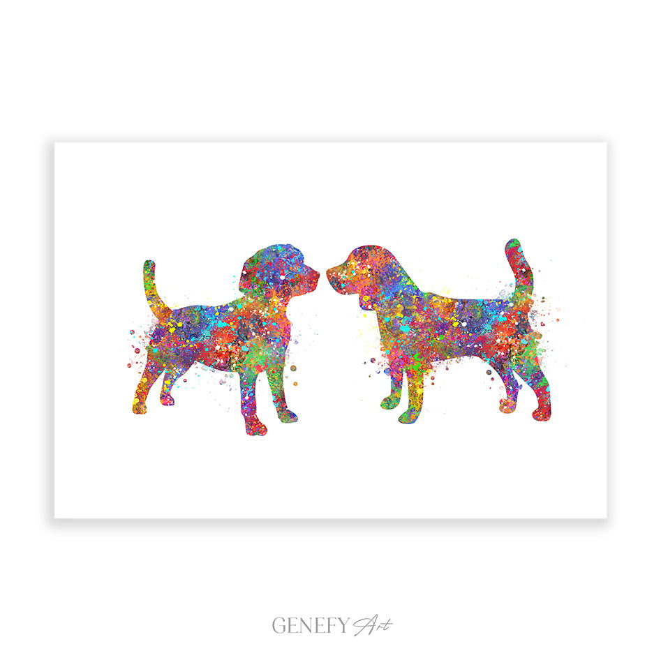 Beagle Watercolour Art Print