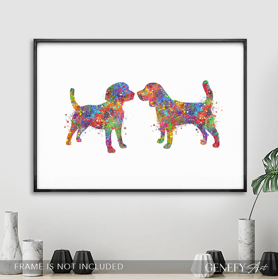 Beagle Watercolour Art Print