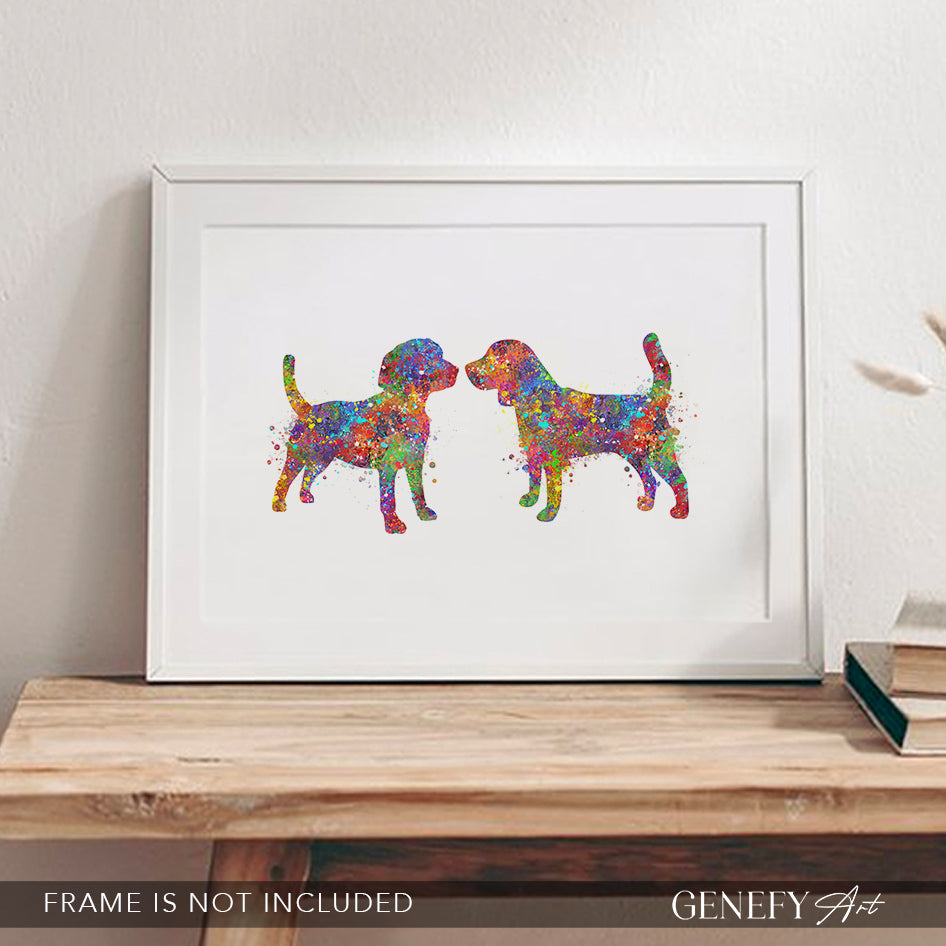 Beagle Watercolour Art Print
