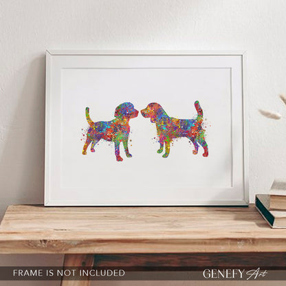Beagle Watercolour Art Print