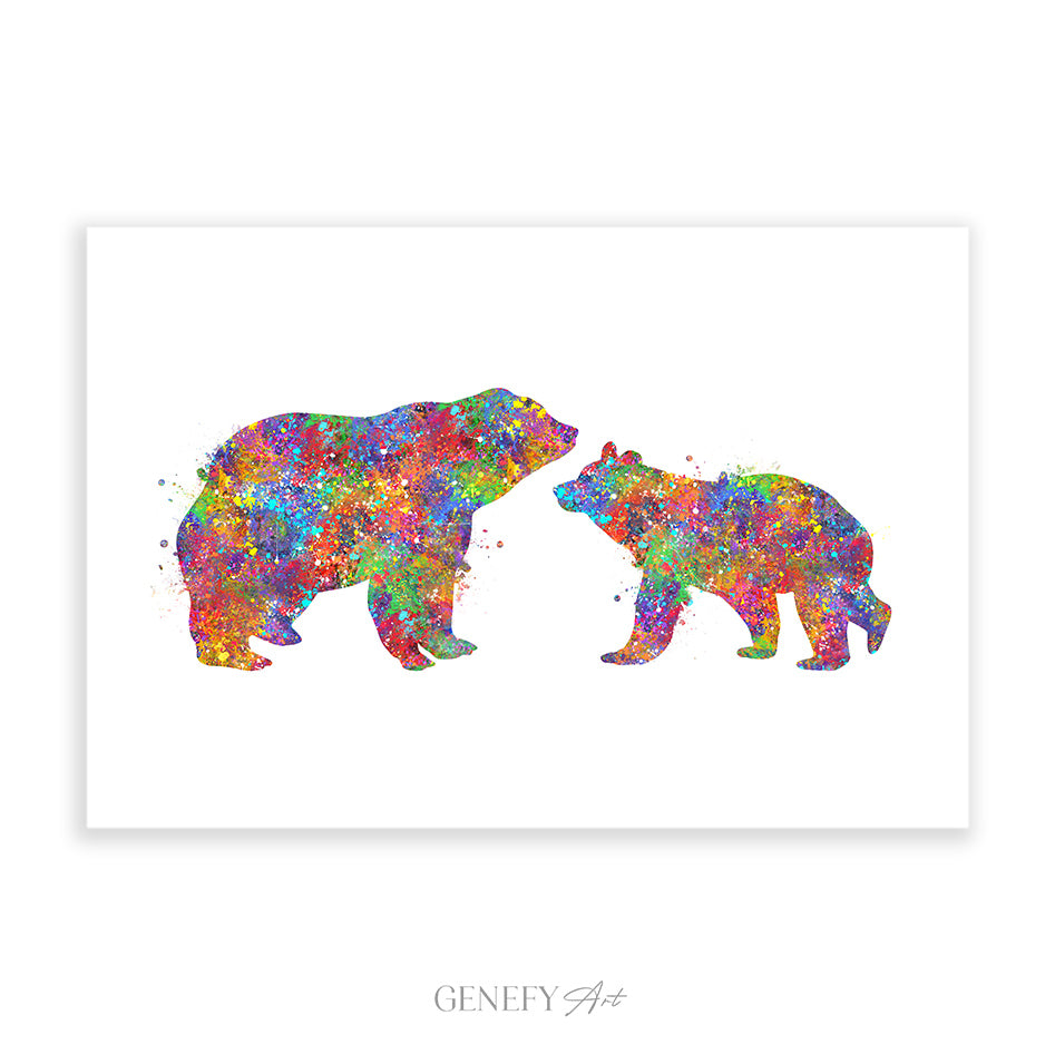 Bear Couple Watercolour Print