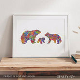 Bear Family of 3 Watercolour Print - Genefy Art