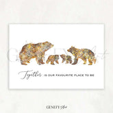 Bear Family Quote Watercolour Print - Genefy Art