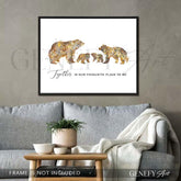 Bear Family Quote Watercolour Print - Genefy Art