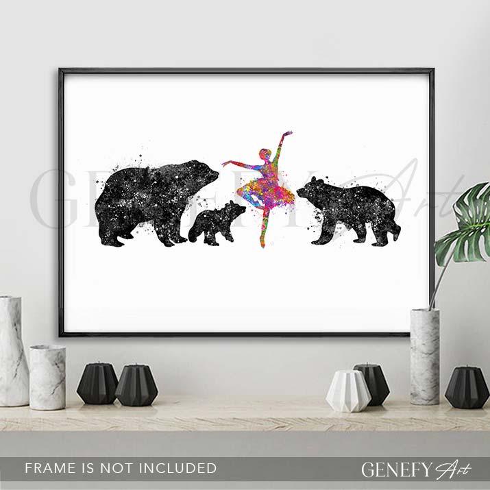 Bear Family Watercolour Print - Genefy Art