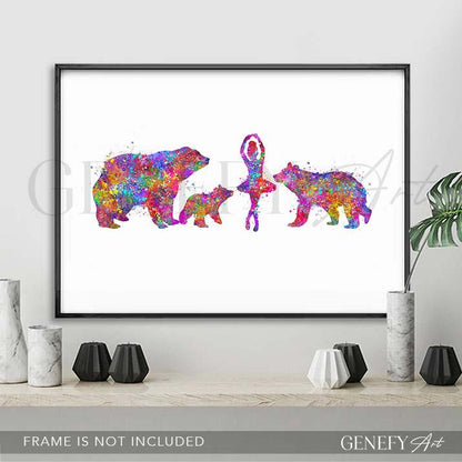 Bear Family Watercolour Print - Genefy Art
