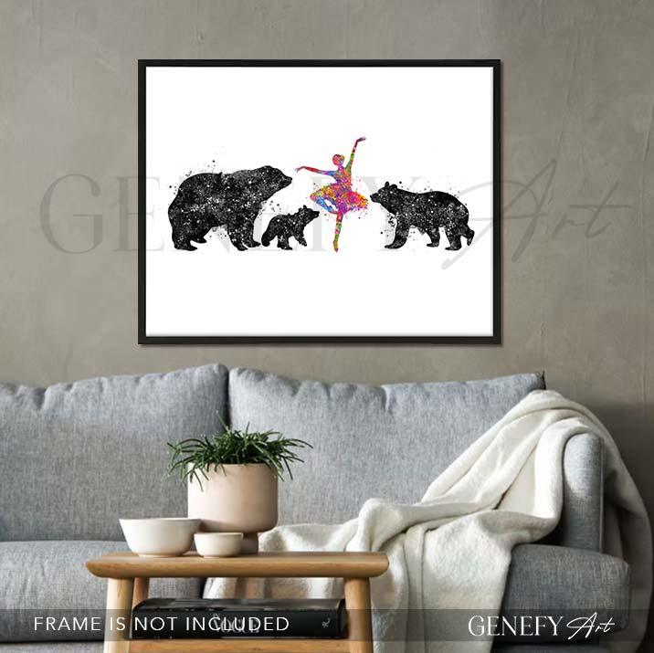 Bear Family Watercolour Print - Genefy Art