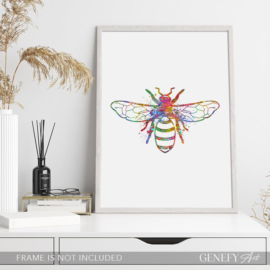 Bee Watercolour Print