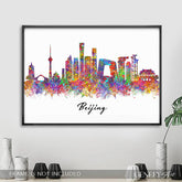 Beijing Skyline Watercolour Art Print - Genefy Art