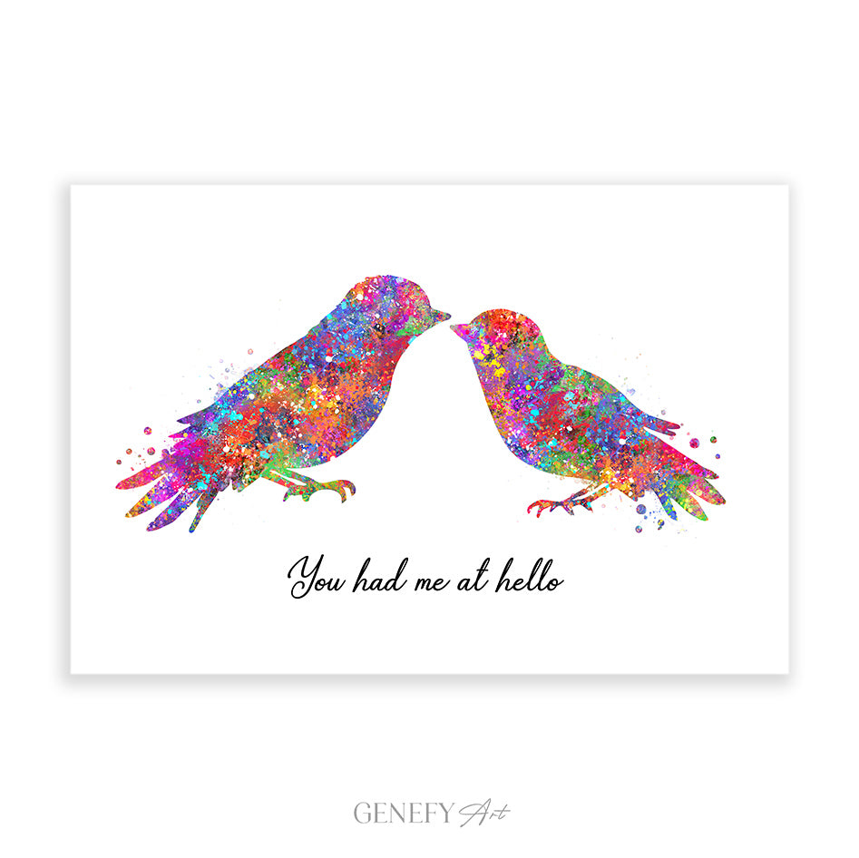Birds Couple Watercolour Print