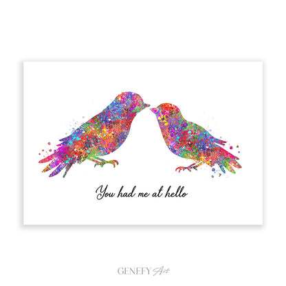 Birds Couple Watercolour Print