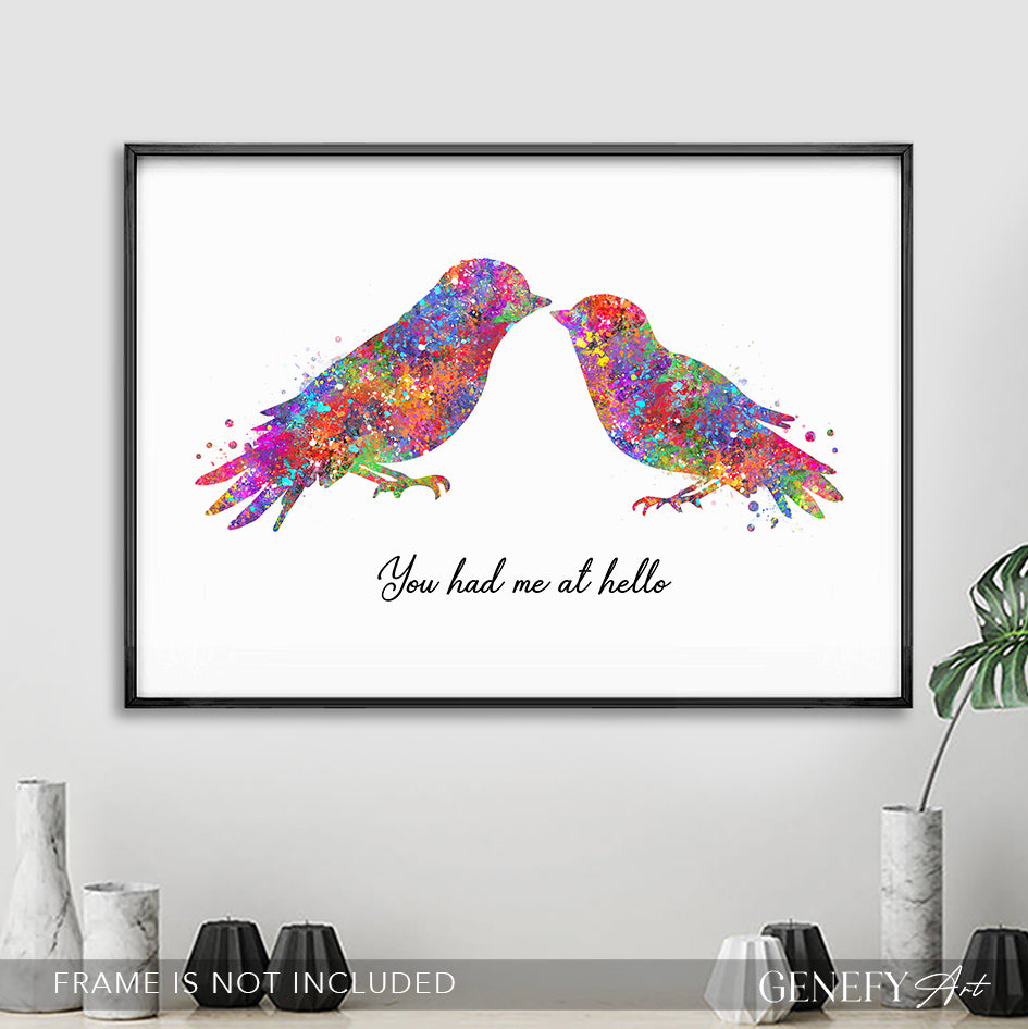Birds Couple Watercolour Print