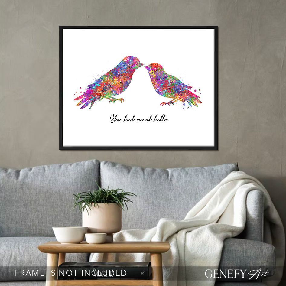 Birds Couple Watercolour Print