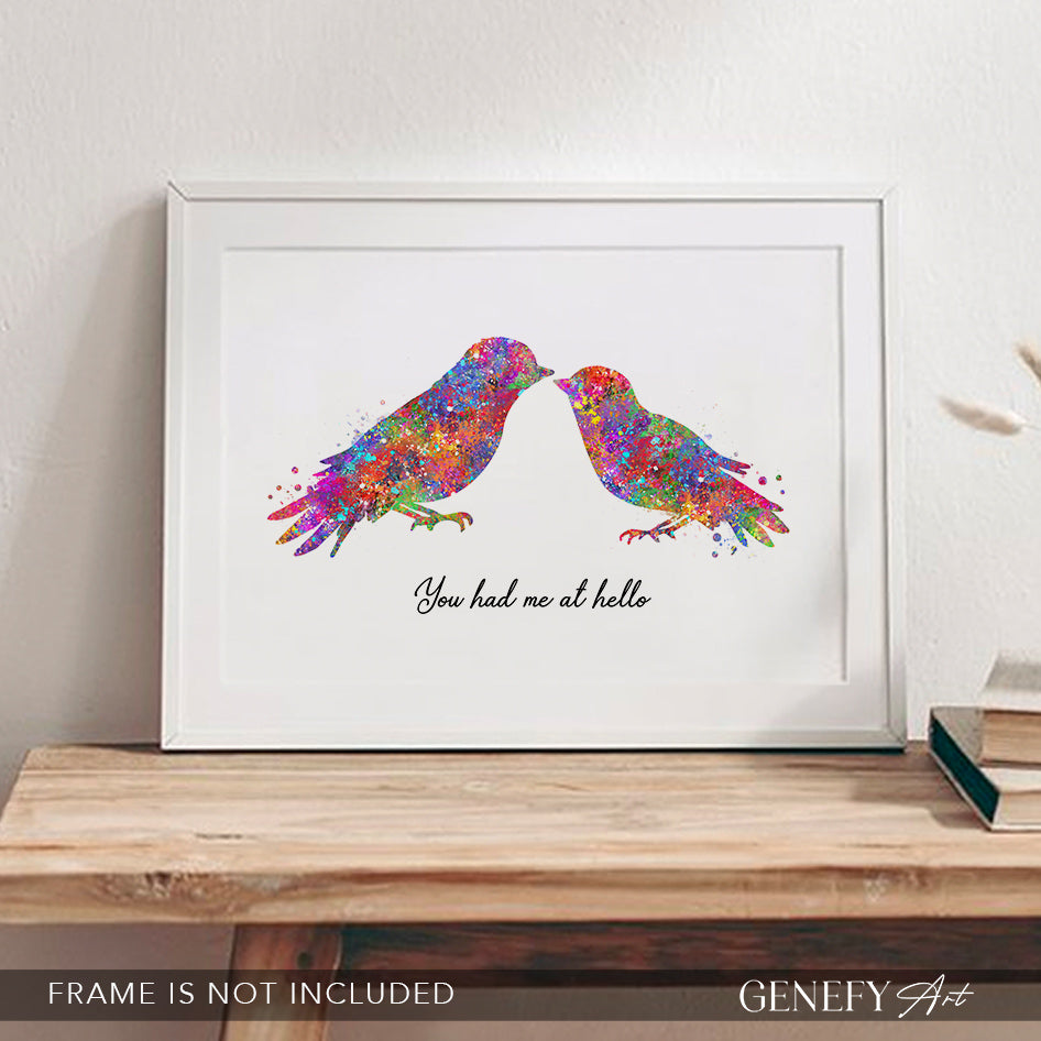 Birds Couple Watercolour Print