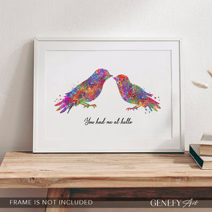 Birds Couple Watercolour Print
