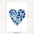 Blue Kitchen Love Watercolour Print - Genefy Art