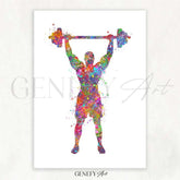 Bodybuilder Watercolour Print - Genefy Art
