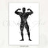 Bodybuilder Black and White Watercolour Print - Genefy Art