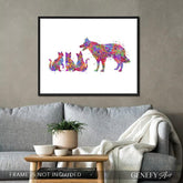 Border Collie and Cat Watercolour Art Print - Genefy Art