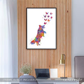 Border collie and butterflies