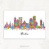 Boston Skyline Watercolour Art Print - Genefy Art