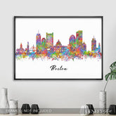Boston Skyline Watercolour Art Print - Genefy Art
