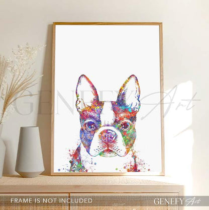 Boston Terrier Watercolour Print - Genefy Art