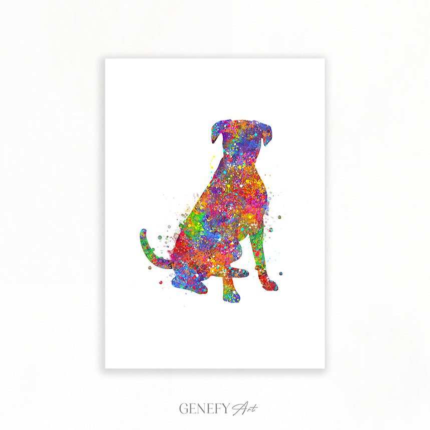 Boxer Watercolour Print
