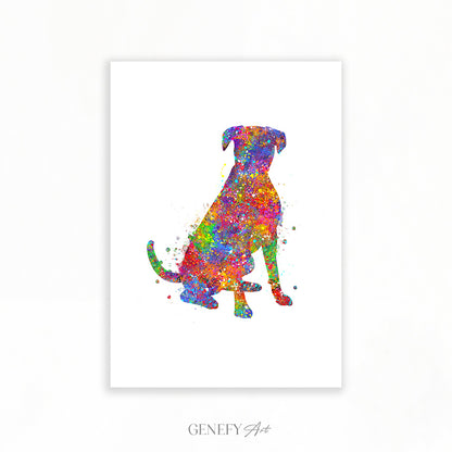 Boxer Watercolour Print