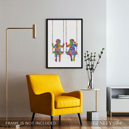 Best Friends Watercolour Art Print