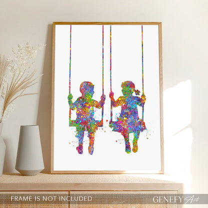 Best Friends Watercolour Art Print