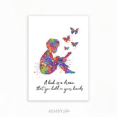 Boy Reading A Book Art Print - Genefy Art