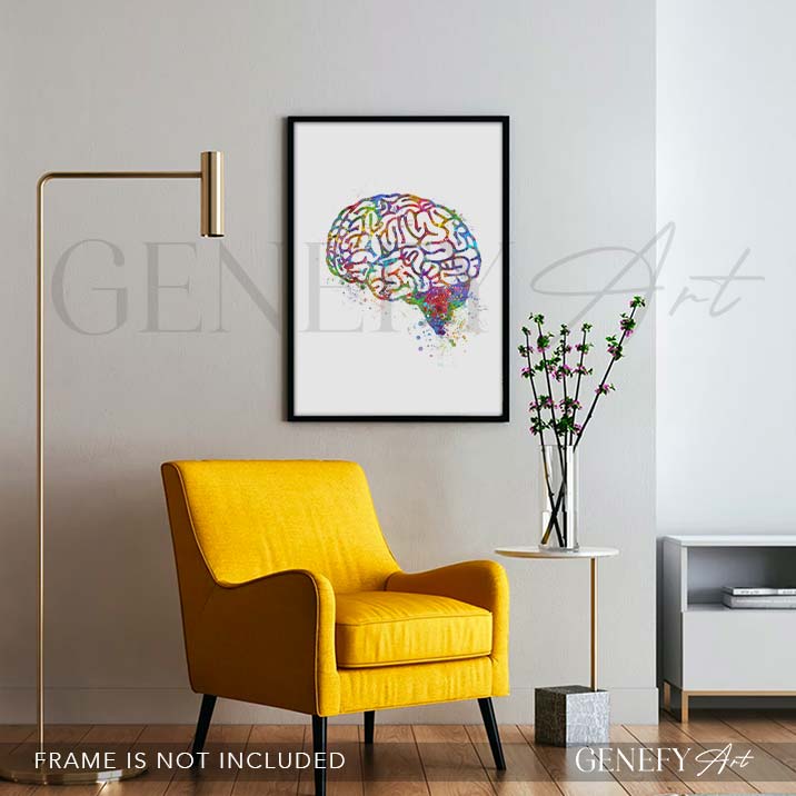 Brain Anatomy Watercolour Art PrintX