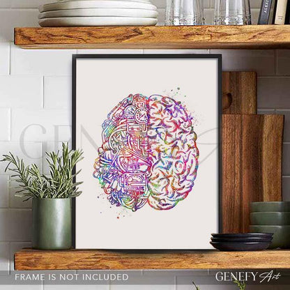 Brain Anatomy Watercolour Art Print - Genefy Art