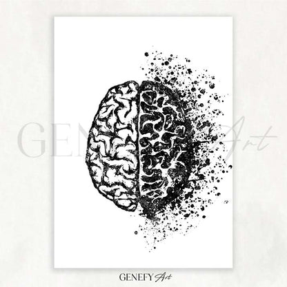 Brain Anatomy Watercolour Art Print