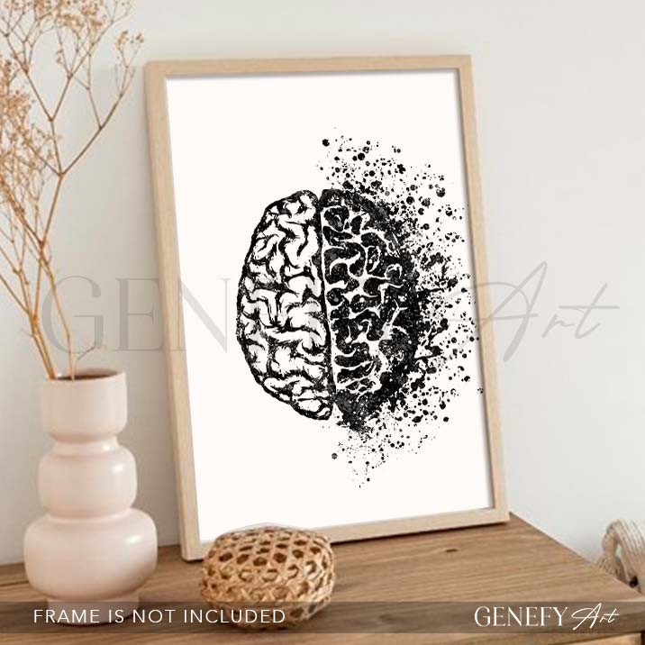 Brain Anatomy Watercolour Art Print