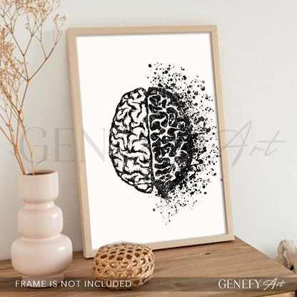 Brain Anatomy Watercolour Art Print