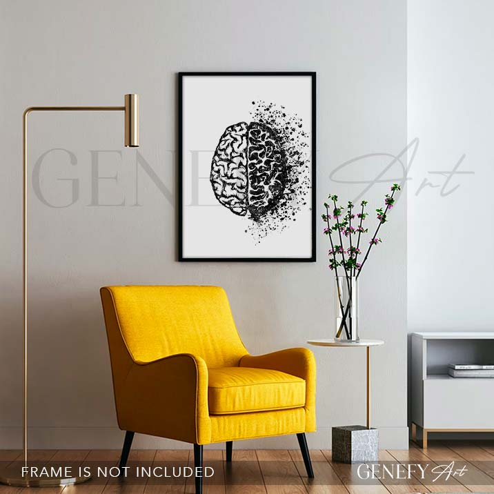 Brain Anatomy Watercolour Art Print