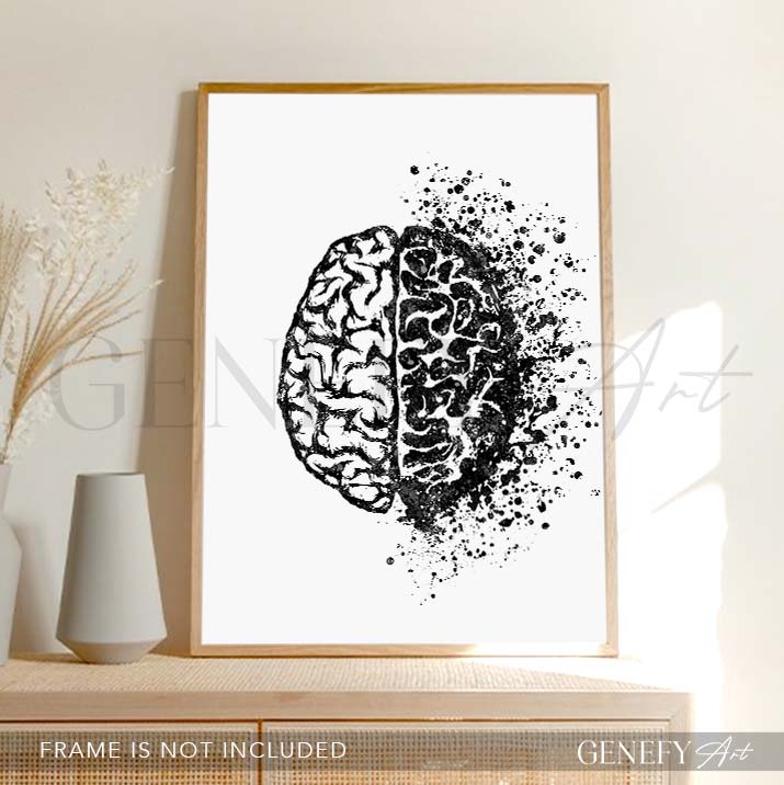Brain Anatomy Watercolour Art Print
