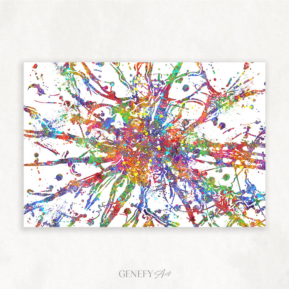 Brain Cells Watercolour Print - Genefy Art