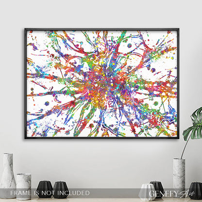 Brain Cells Watercolour Print - Genefy Art