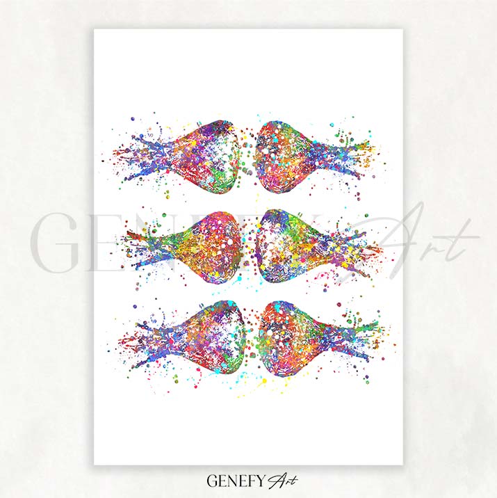 Brain Synapses Watercolour Print
